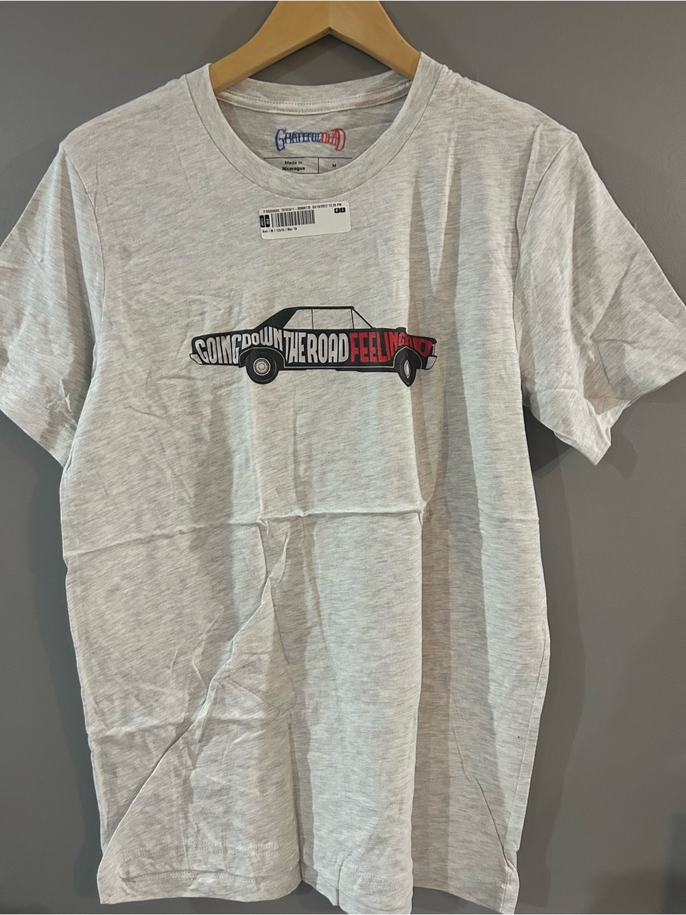 Grateful Dead Light Gray Short-Sleeve Tee with Car Graphic
